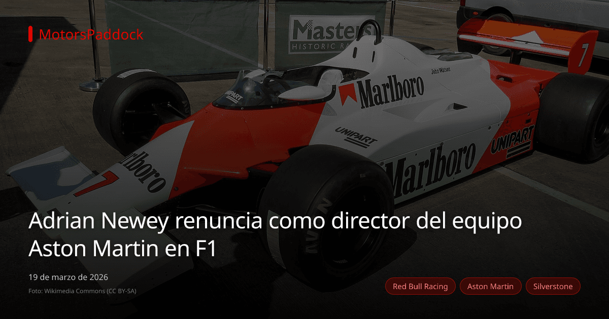 Adrian Newey renuncia como director del equipo Aston Martin en F1