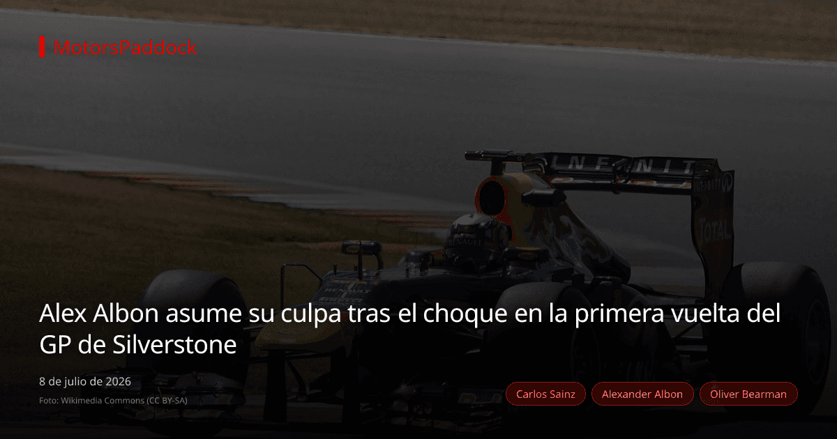 Alex Albon asume su culpa tras el choque en la primera vuelta del GP de Silverstone