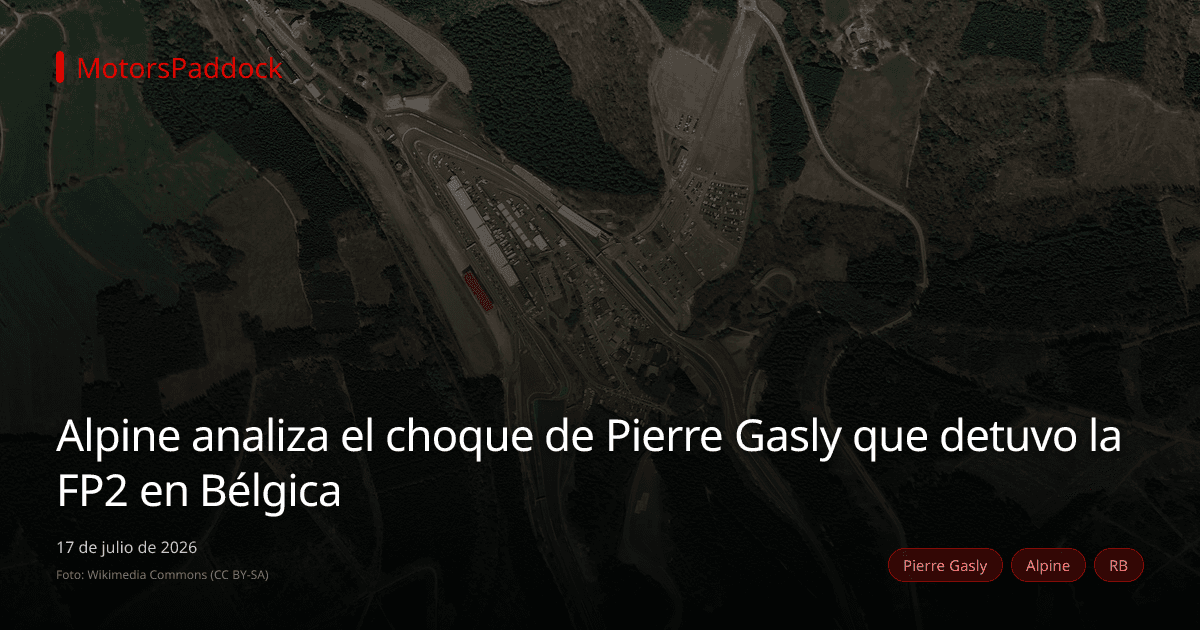 Alpine analiza el choque de Pierre Gasly que detuvo la FP2 en Bélgica