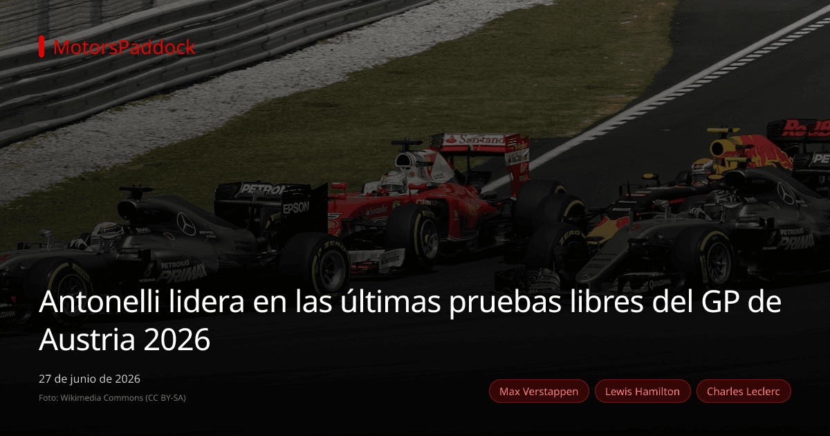 Antonelli lidera en las últimas pruebas libres del GP de Austria 2026