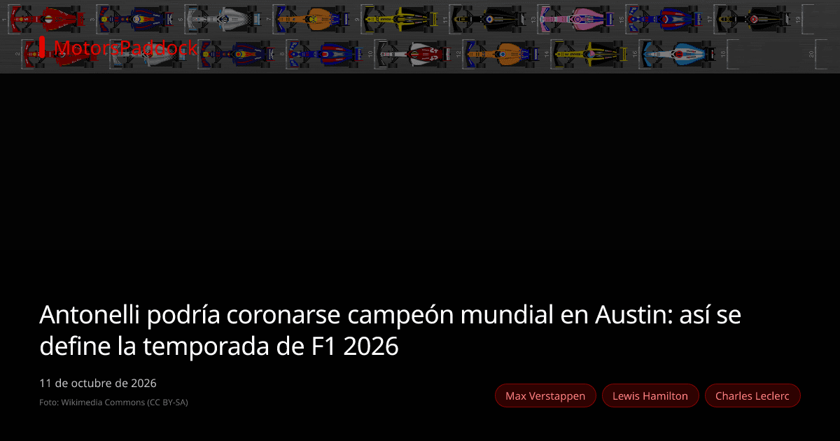 Antonelli podría coronarse campeón mundial en Austin: así se define la temporada de F1 2026