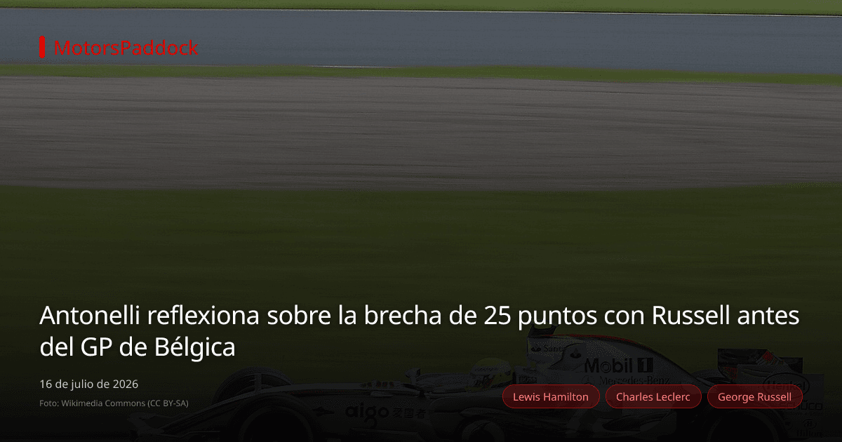 Antonelli reflexiona sobre la brecha de 25 puntos con Russell antes del GP de Bélgica