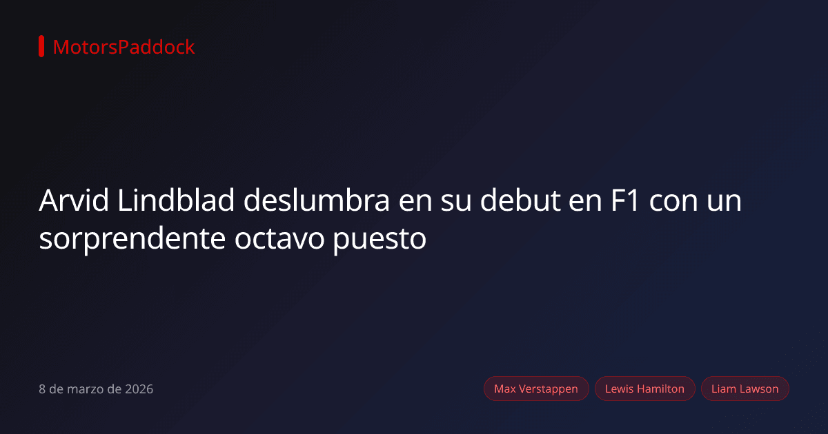 Arvid Lindblad deslumbra en su debut en F1 con un sorprendente octavo puesto