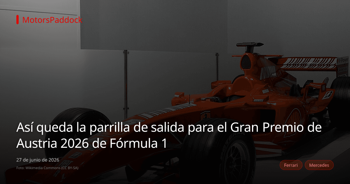 Así queda la parrilla de salida para el Gran Premio de Austria 2026 de Fórmula 1