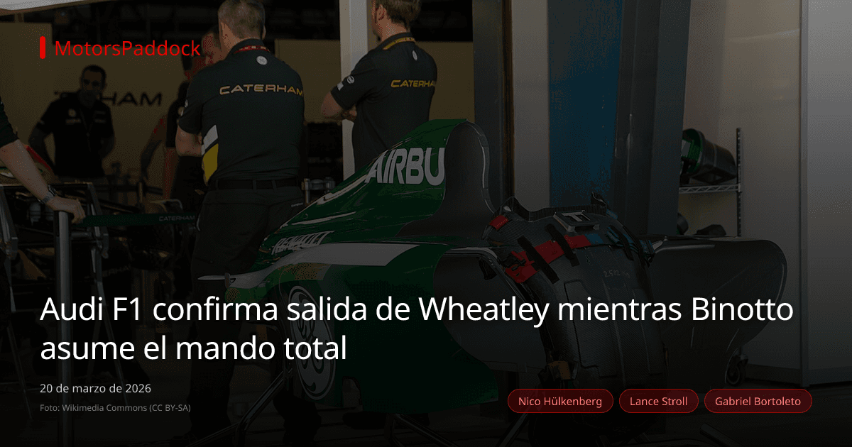 Audi F1 confirma salida de Wheatley mientras Binotto asume el mando total