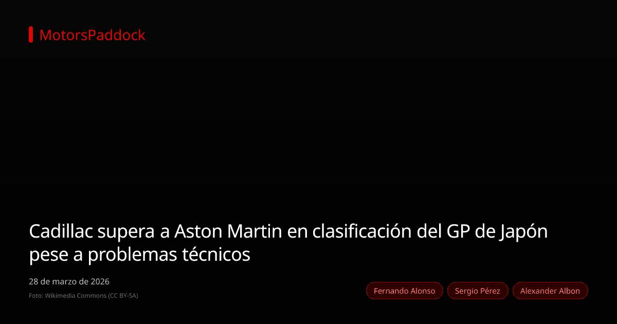 Cadillac supera a Aston Martin en clasificación del GP de Japón pese a problemas técnicos