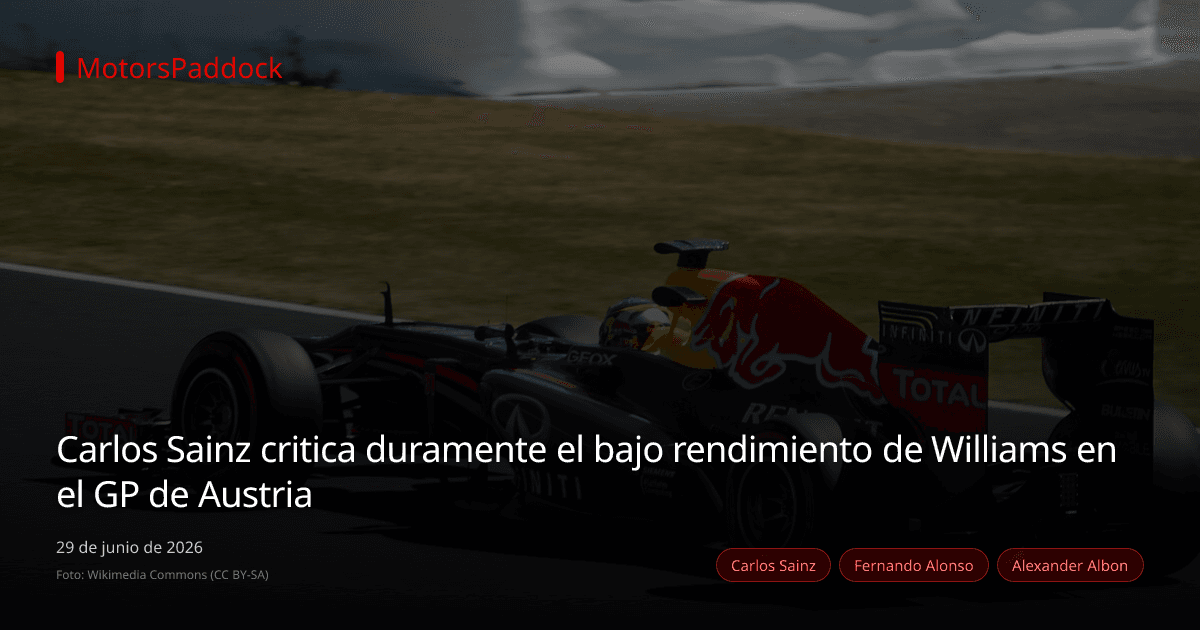 Carlos Sainz critica duramente el bajo rendimiento de Williams en el GP de Austria