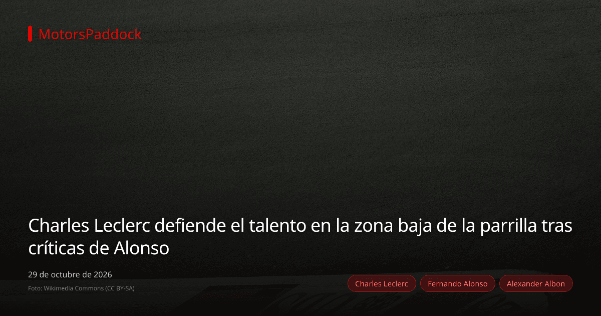 Charles Leclerc defiende el talento en la zona baja de la parrilla tras críticas de Alonso