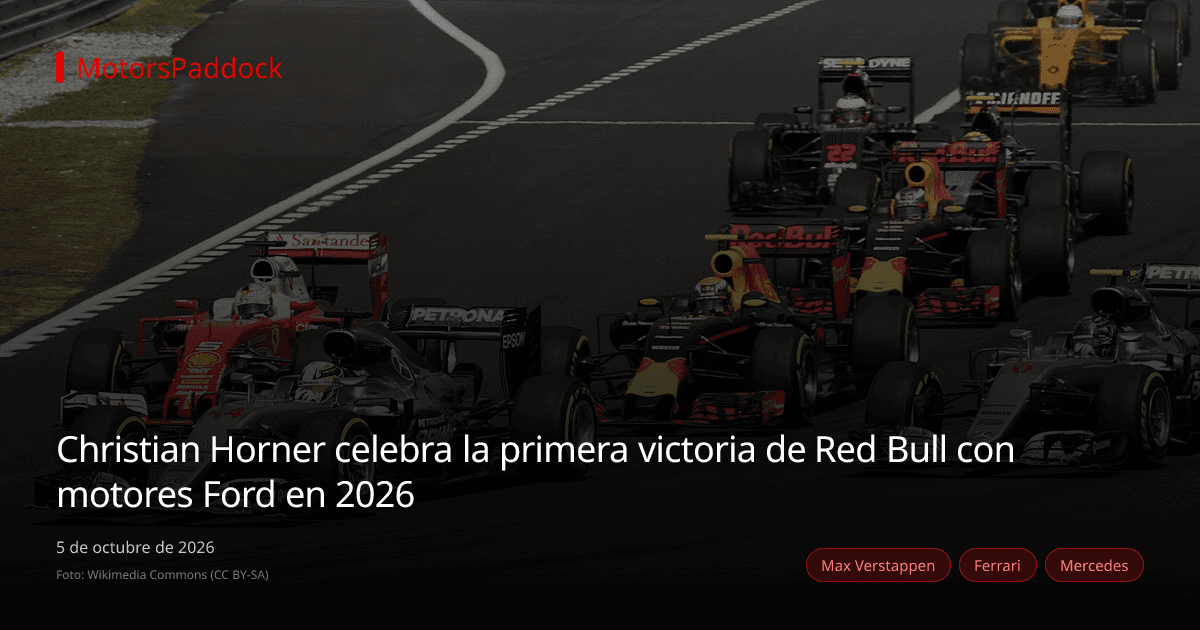 Christian Horner celebra la primera victoria de Red Bull con motores Ford en 2026