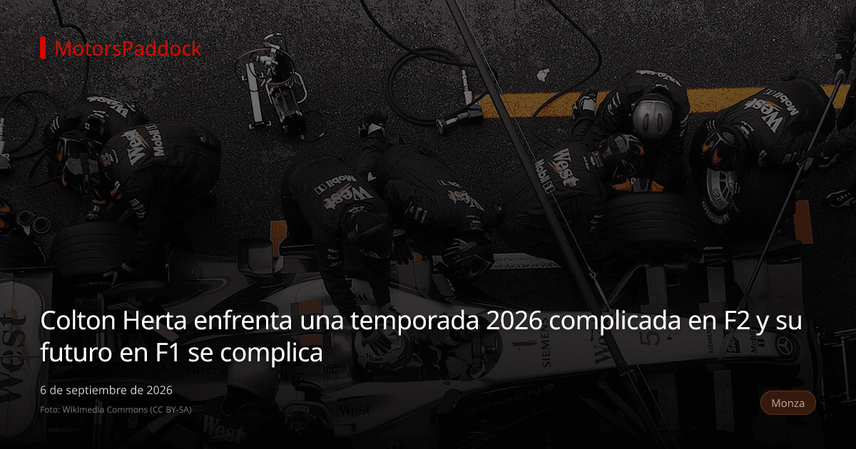 Colton Herta enfrenta una temporada 2026 complicada en F2 y su futuro en F1 se complica