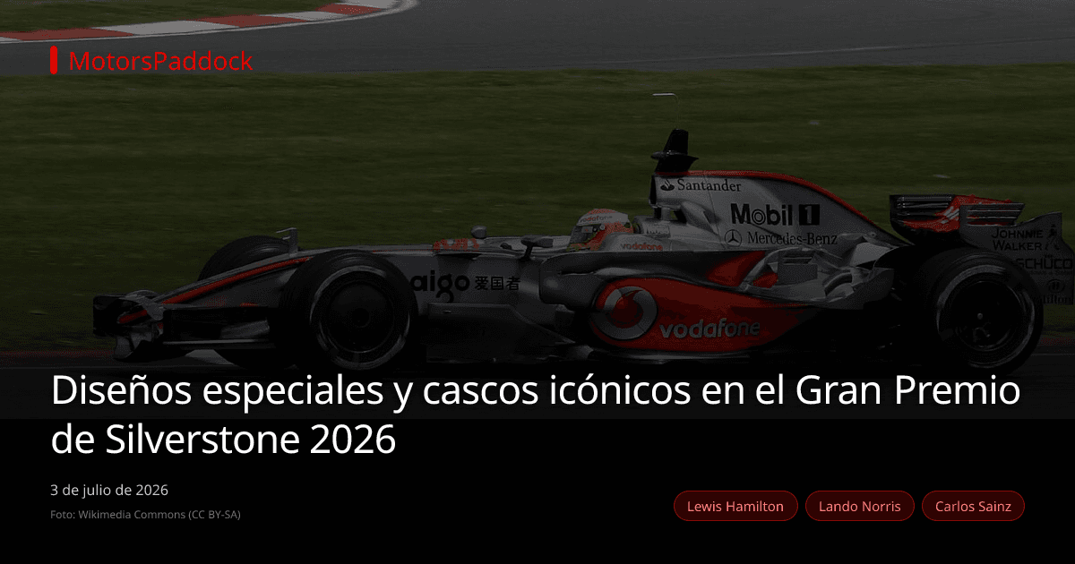 Diseños especiales y cascos icónicos en el Gran Premio de Silverstone 2026