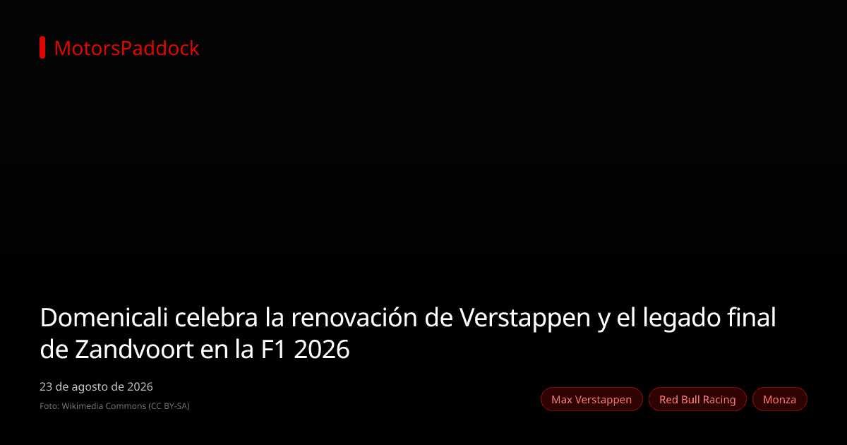 Domenicali celebra la renovación de Verstappen y el legado final de Zandvoort en la F1 2026