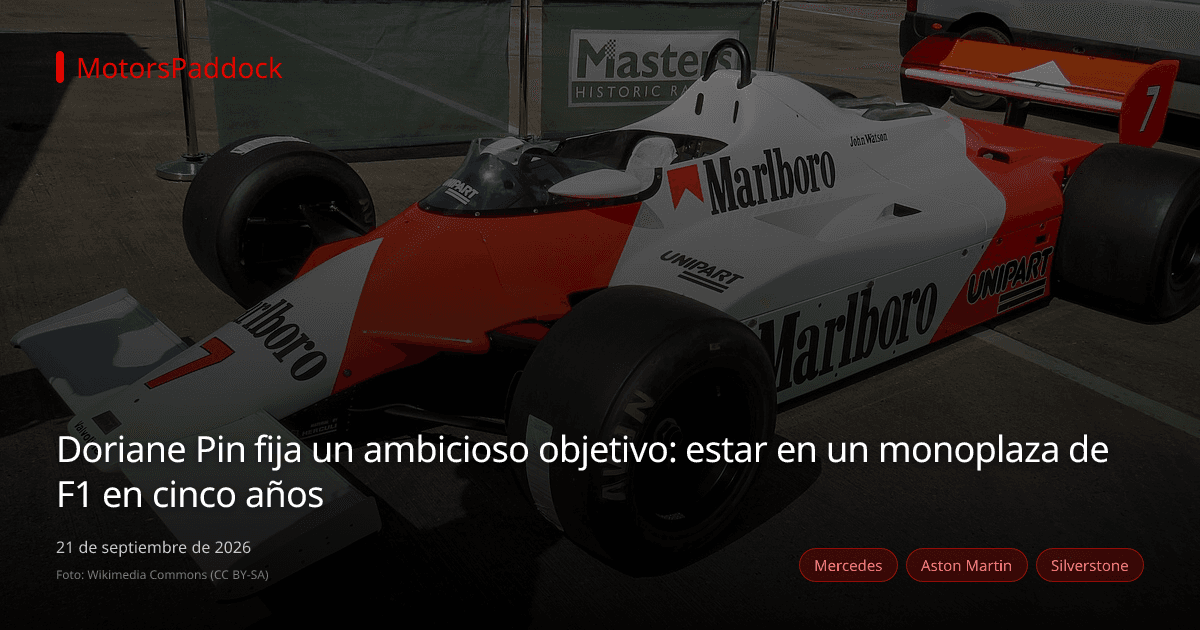 Doriane Pin fija un ambicioso objetivo: estar en un monoplaza de F1 en cinco años