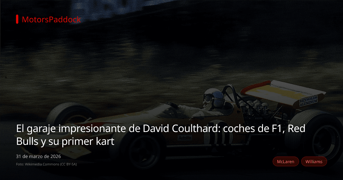 El garaje impresionante de David Coulthard: coches de F1, Red Bulls y su primer kart