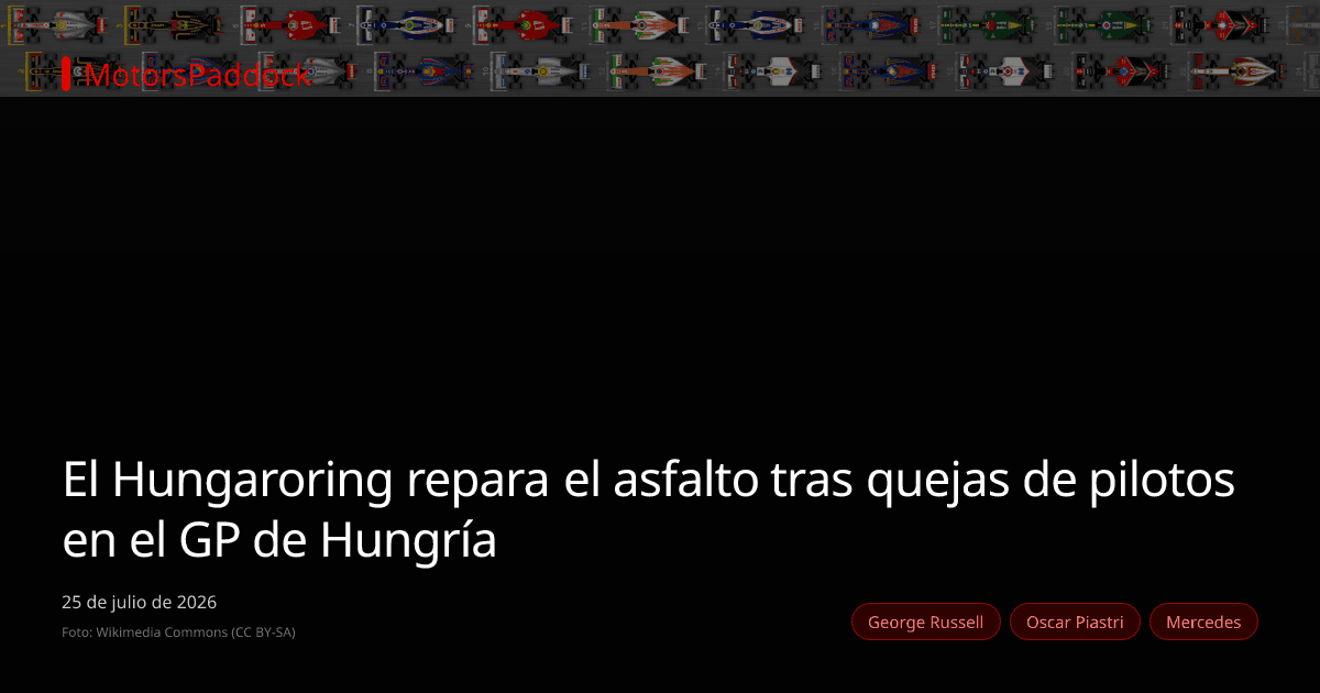 El Hungaroring repara el asfalto tras quejas de pilotos en el GP de Hungría