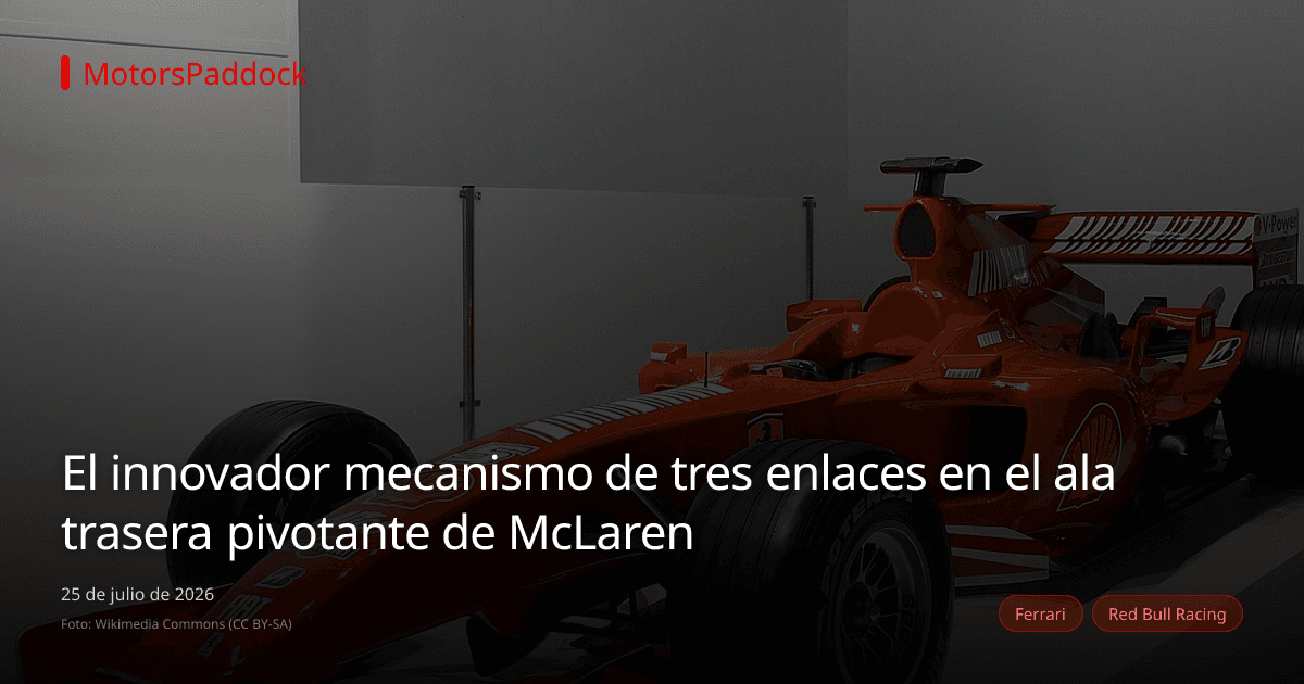 El innovador mecanismo de tres enlaces en el ala trasera pivotante de McLaren