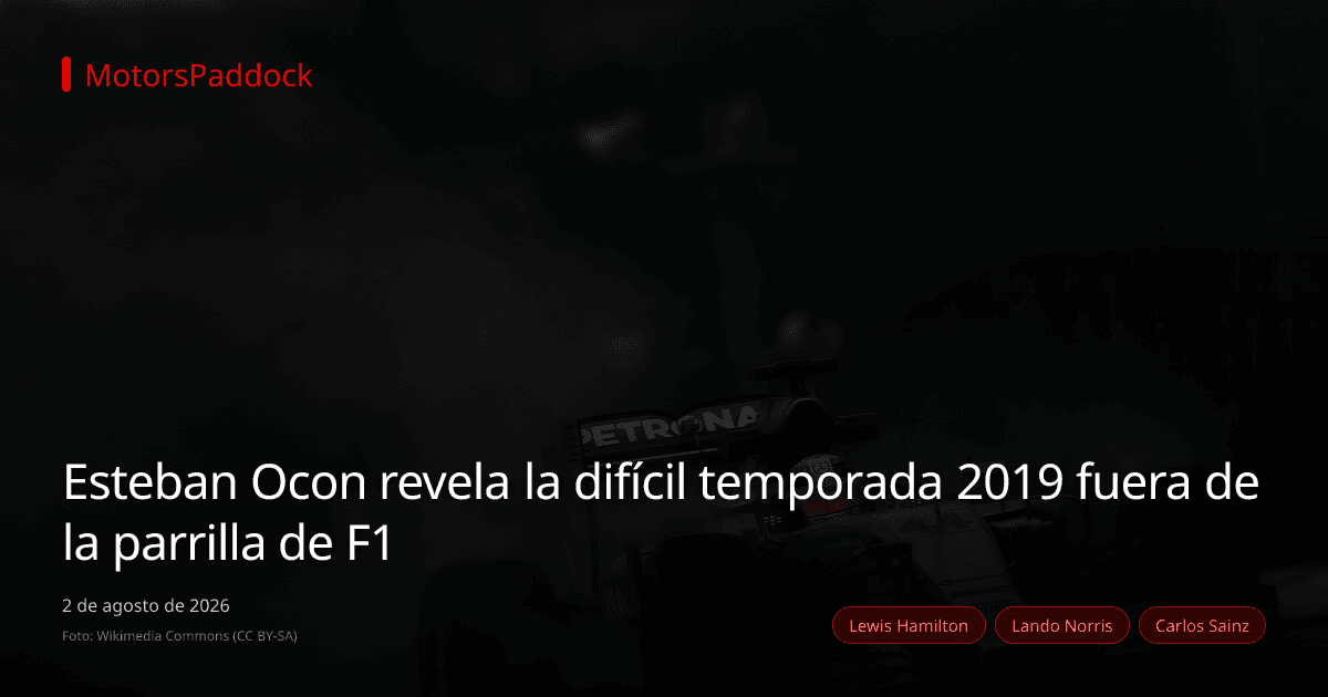 Esteban Ocon revela la difícil temporada 2019 fuera de la parrilla de F1