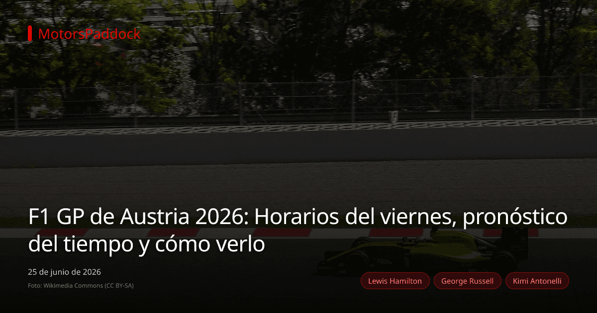 F1 GP de Austria 2026: Horarios del viernes, pronóstico del tiempo y cómo verlo