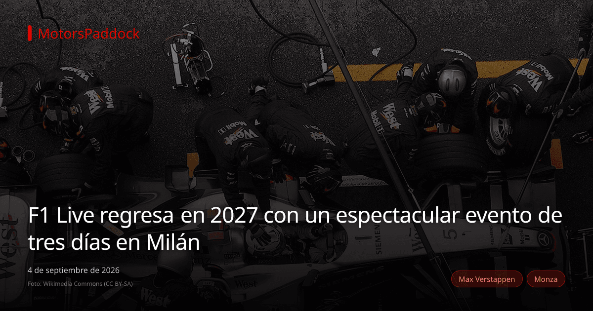 F1 Live regresa en 2027 con un espectacular evento de tres días en Milán