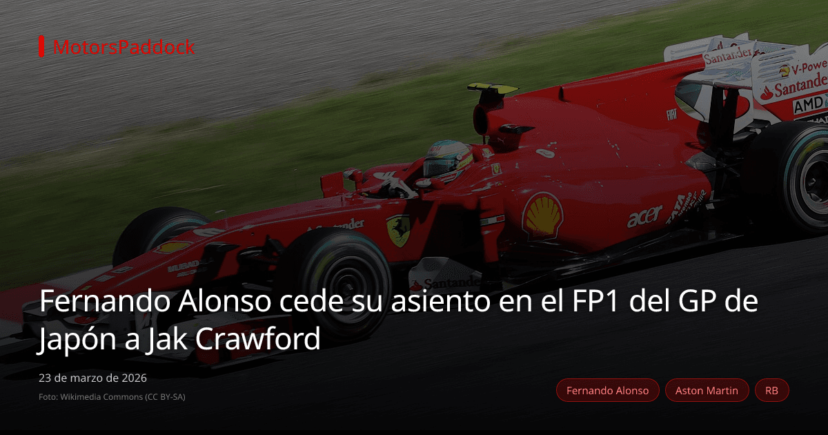 Fernando Alonso cede su asiento en el FP1 del GP de Japón a Jak Crawford