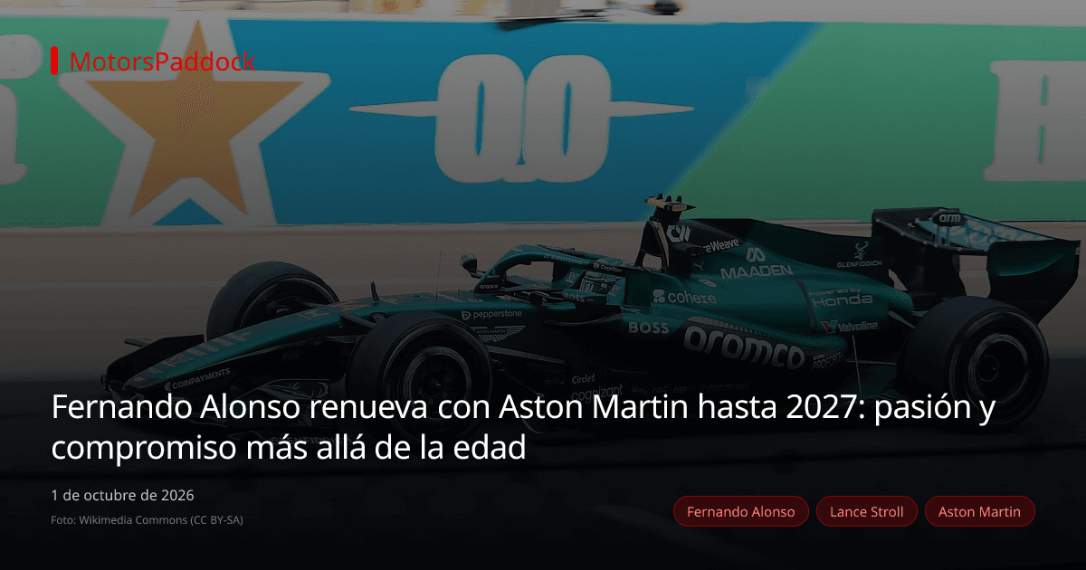 Fernando Alonso renueva con Aston Martin hasta 2027: pasión y compromiso más allá de la edad