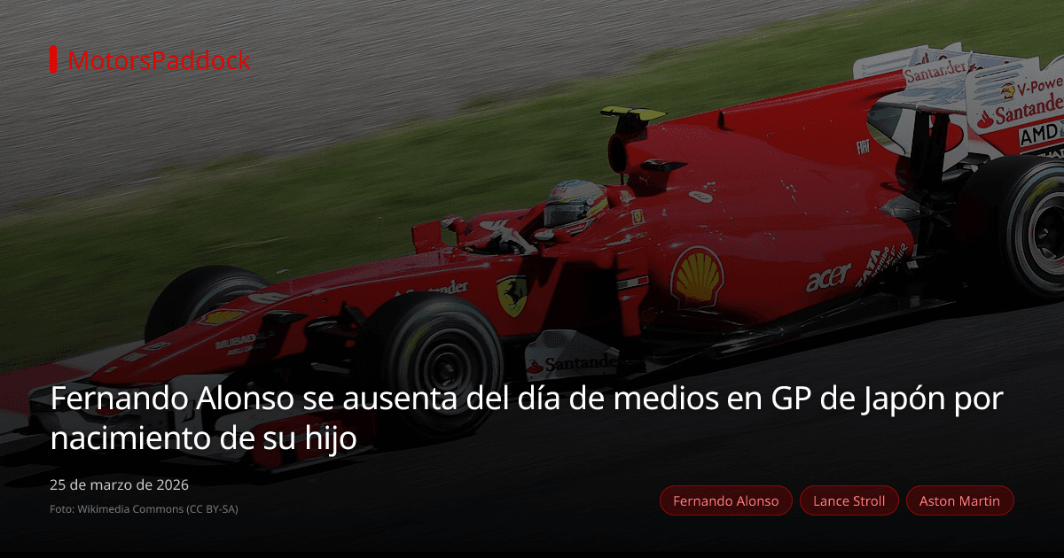 Fernando Alonso se ausenta del día de medios en GP de Japón por nacimiento de su hijo