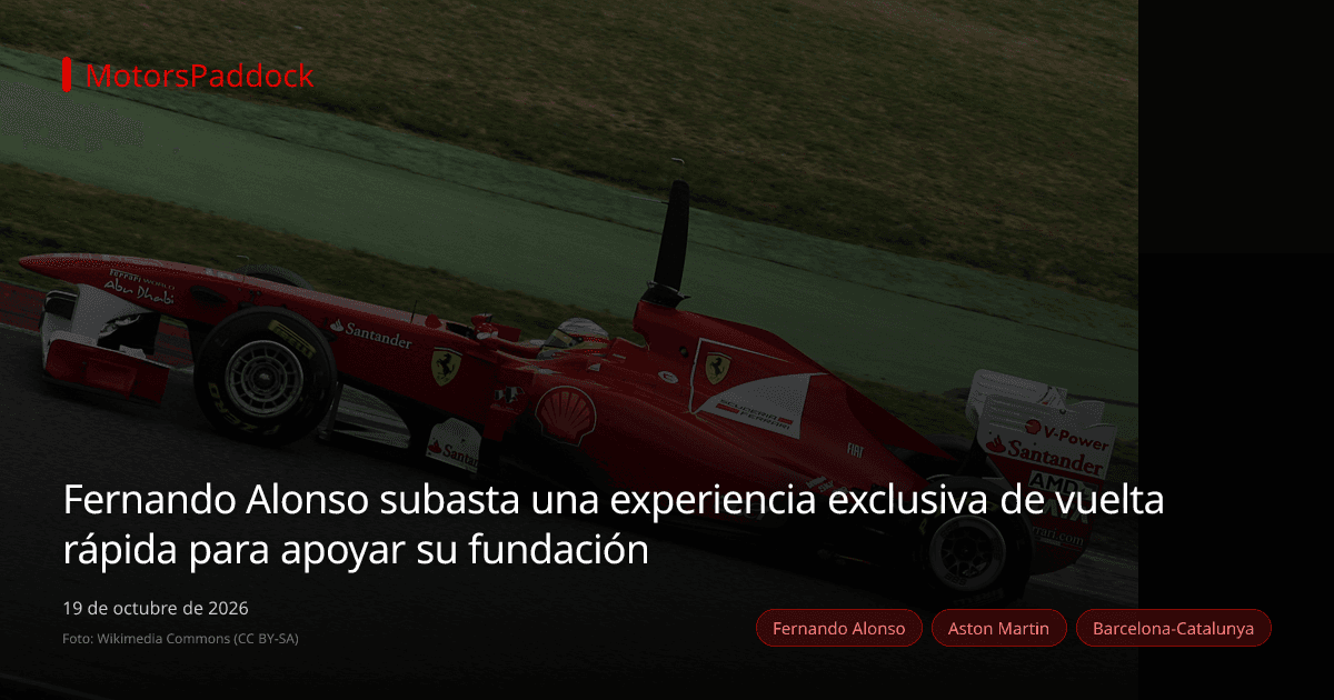 Fernando Alonso subasta una experiencia exclusiva de vuelta rápida para apoyar su fundación