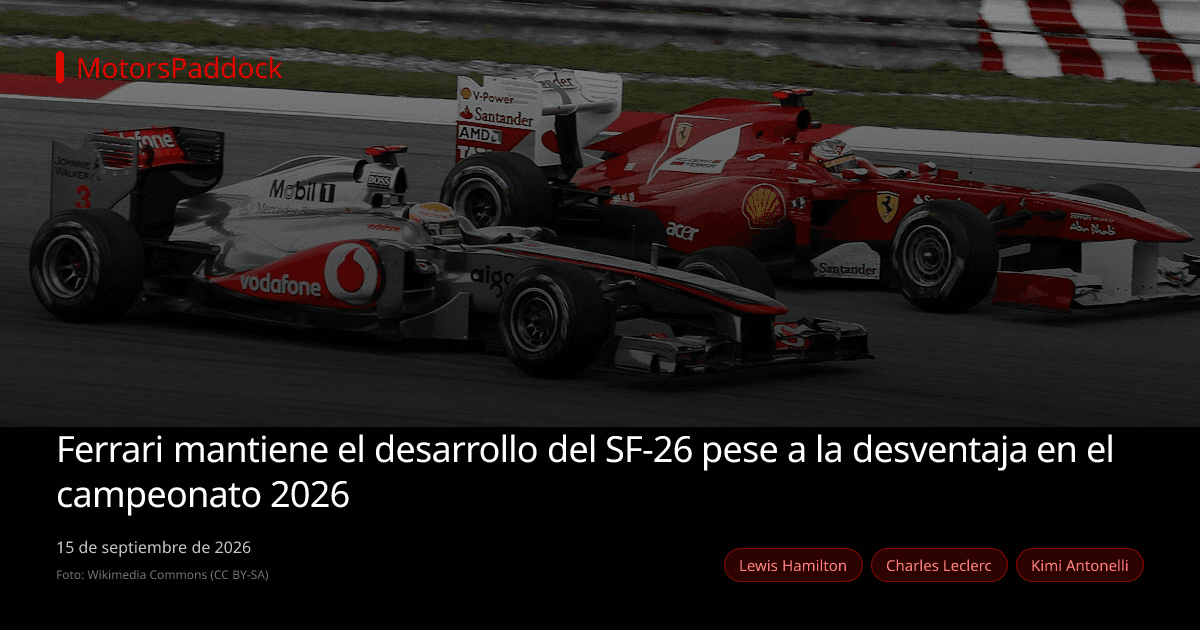 Ferrari mantiene el desarrollo del SF-26 pese a la desventaja en el campeonato 2026