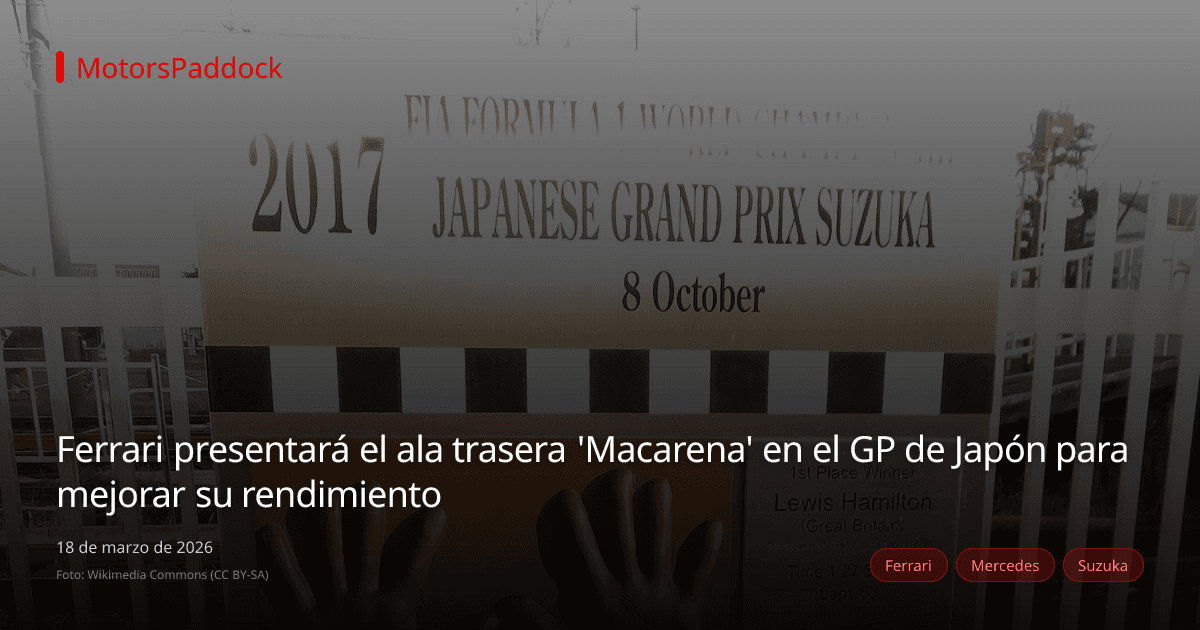 Ferrari presentará el ala trasera 'Macarena' en el GP de Japón para mejorar su rendimiento