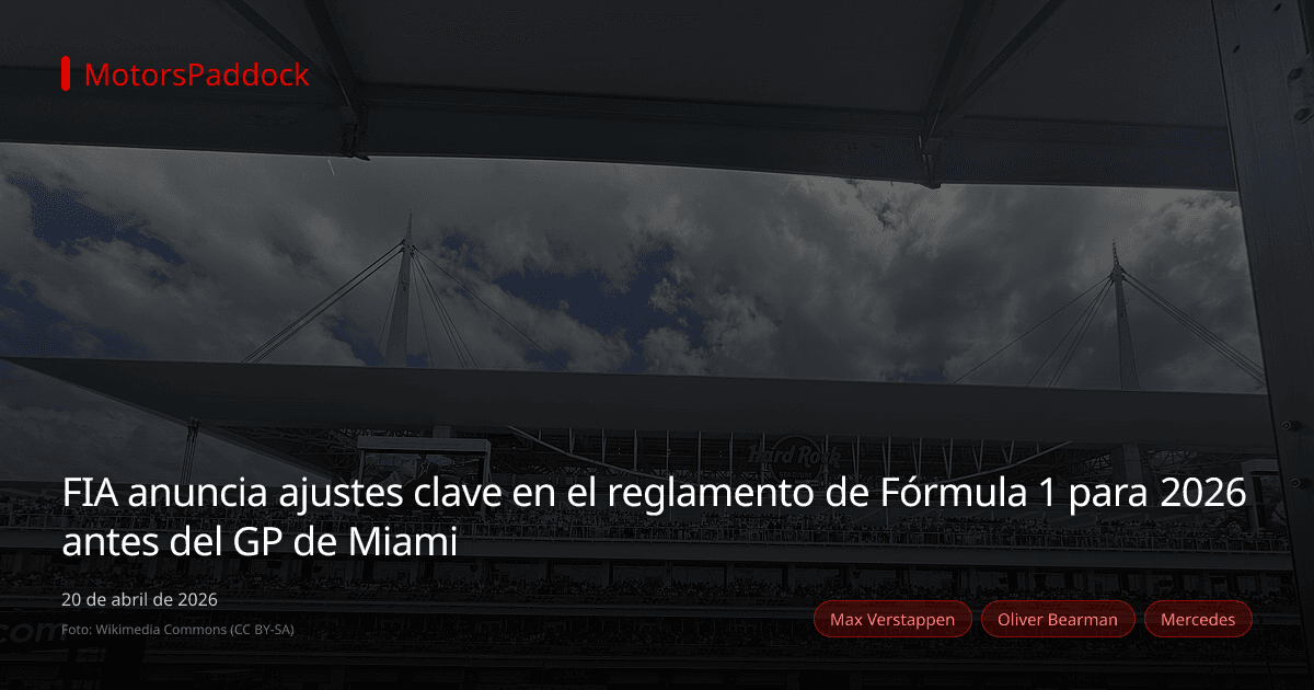 FIA anuncia ajustes clave en el reglamento de Fórmula 1 para 2026 antes del GP de Miami