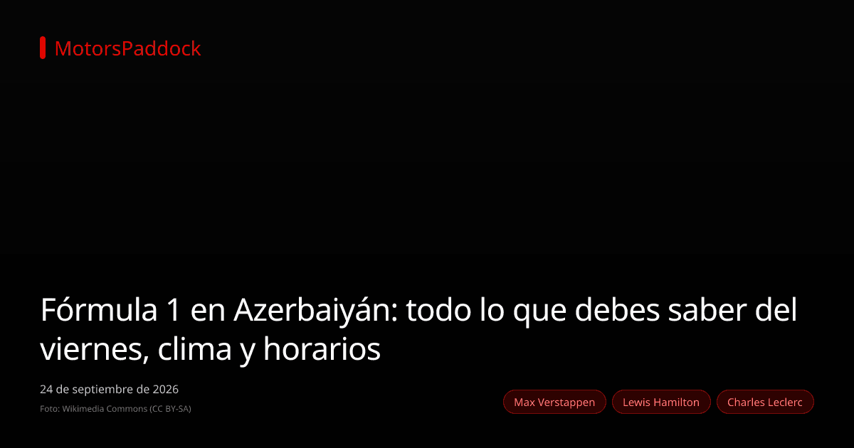 Fórmula 1 en Azerbaiyán: todo lo que debes saber del viernes, clima y horarios