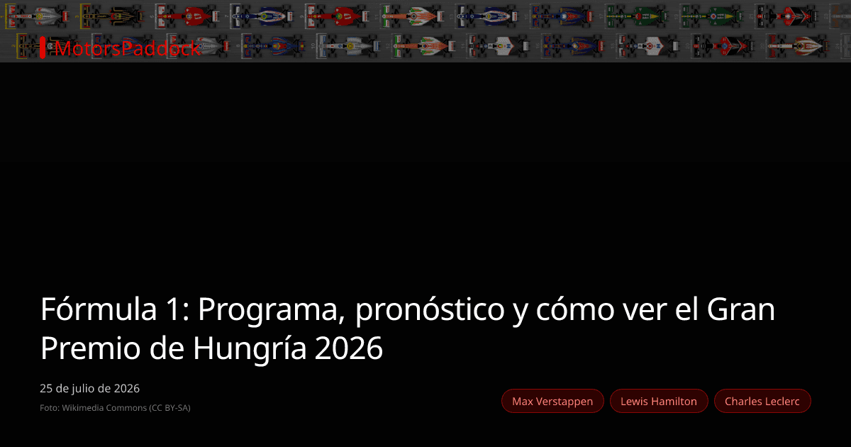 Fórmula 1: Programa, pronóstico y cómo ver el Gran Premio de Hungría 2026