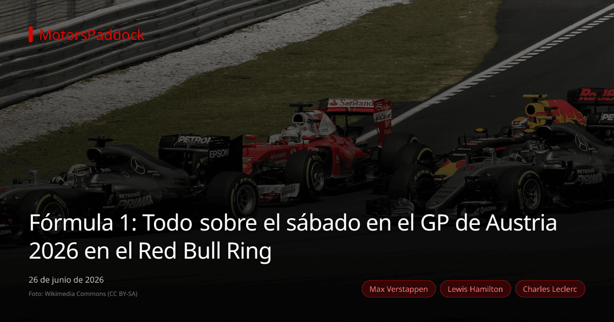 Fórmula 1: Todo sobre el sábado en el GP de Austria 2026 en el Red Bull Ring