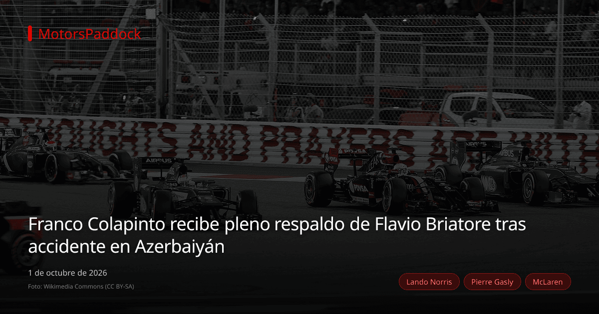 Franco Colapinto recibe pleno respaldo de Flavio Briatore tras accidente en Azerbaiyán