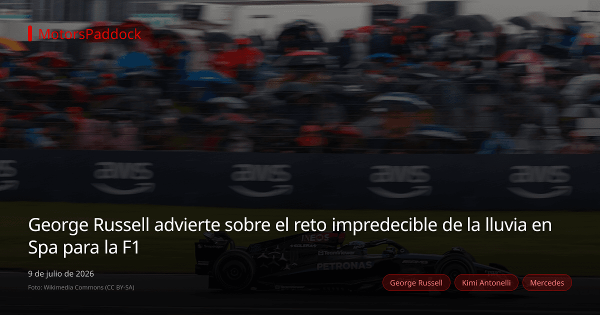 George Russell advierte sobre el reto impredecible de la lluvia en Spa para la F1