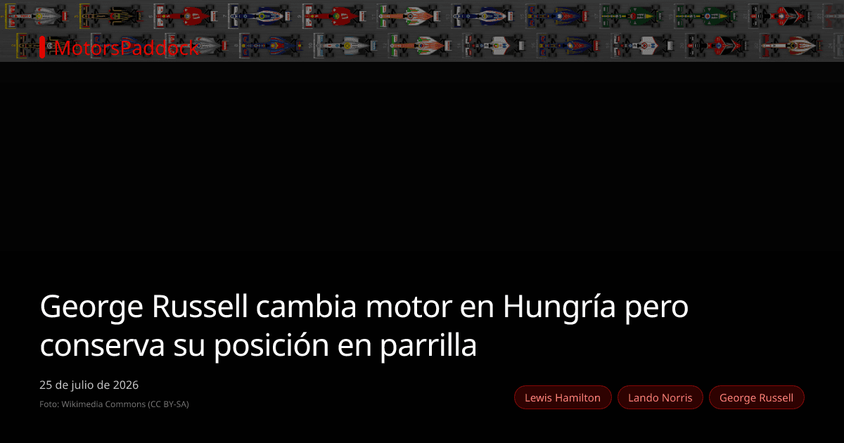 George Russell cambia motor en Hungría pero conserva su posición en parrilla
