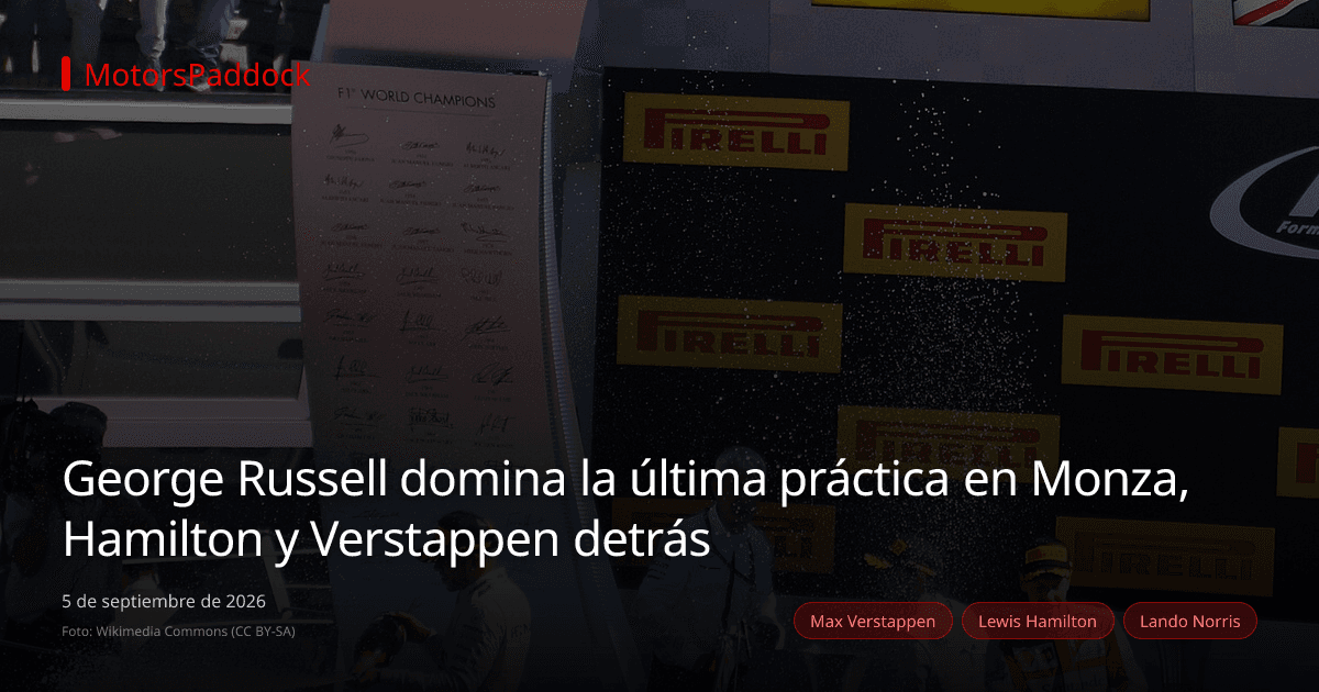 George Russell domina la última práctica en Monza, Hamilton y Verstappen detrás
