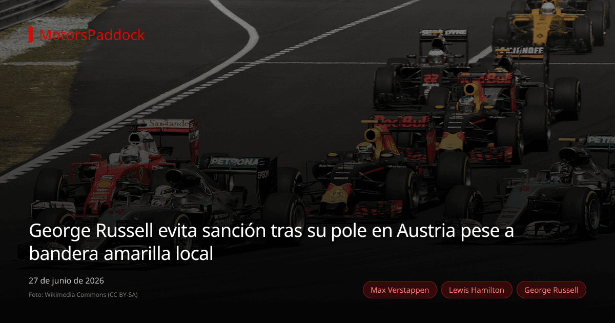 George Russell evita sanción tras su pole en Austria pese a bandera amarilla local