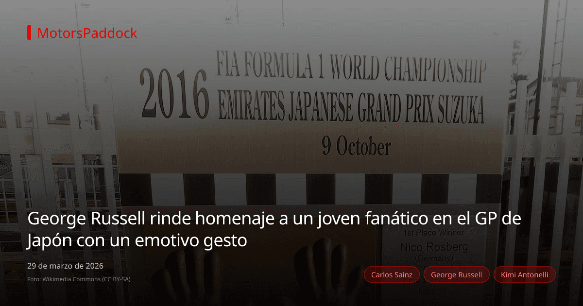 George Russell rinde homenaje a un joven fanático en el GP de Japón con un emotivo gesto