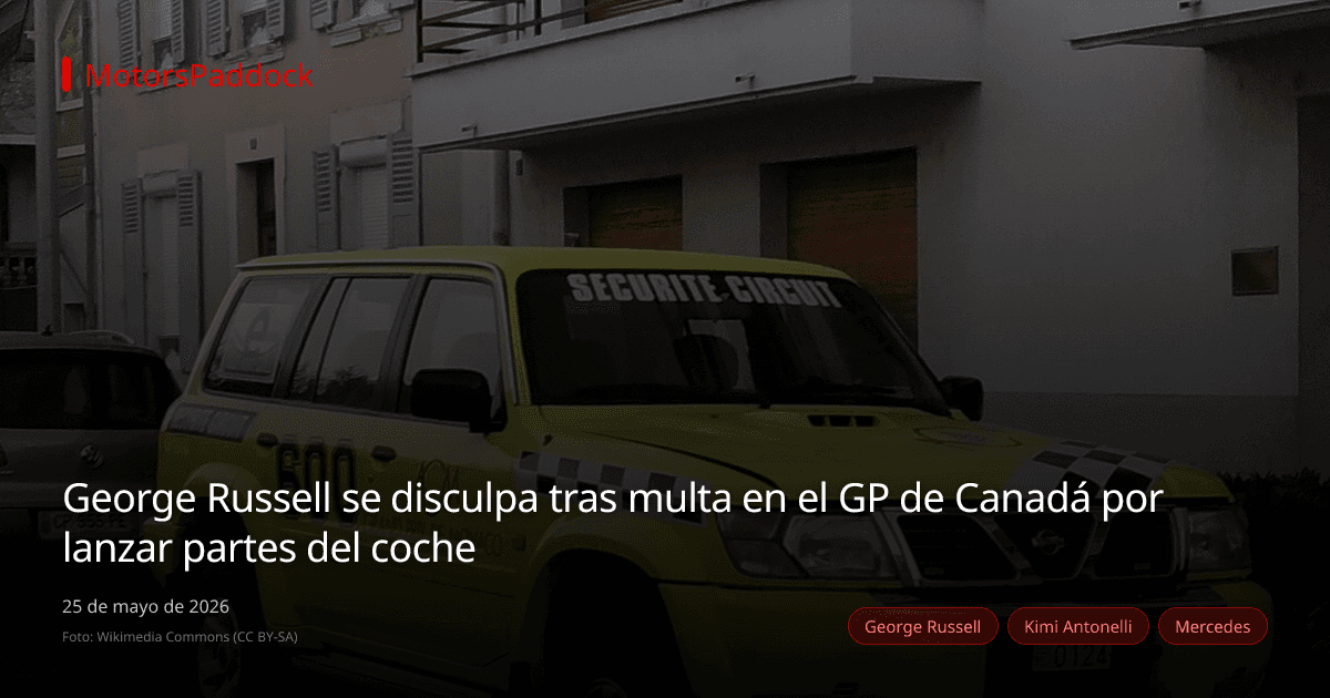 George Russell se disculpa tras multa en el GP de Canadá por lanzar partes del coche