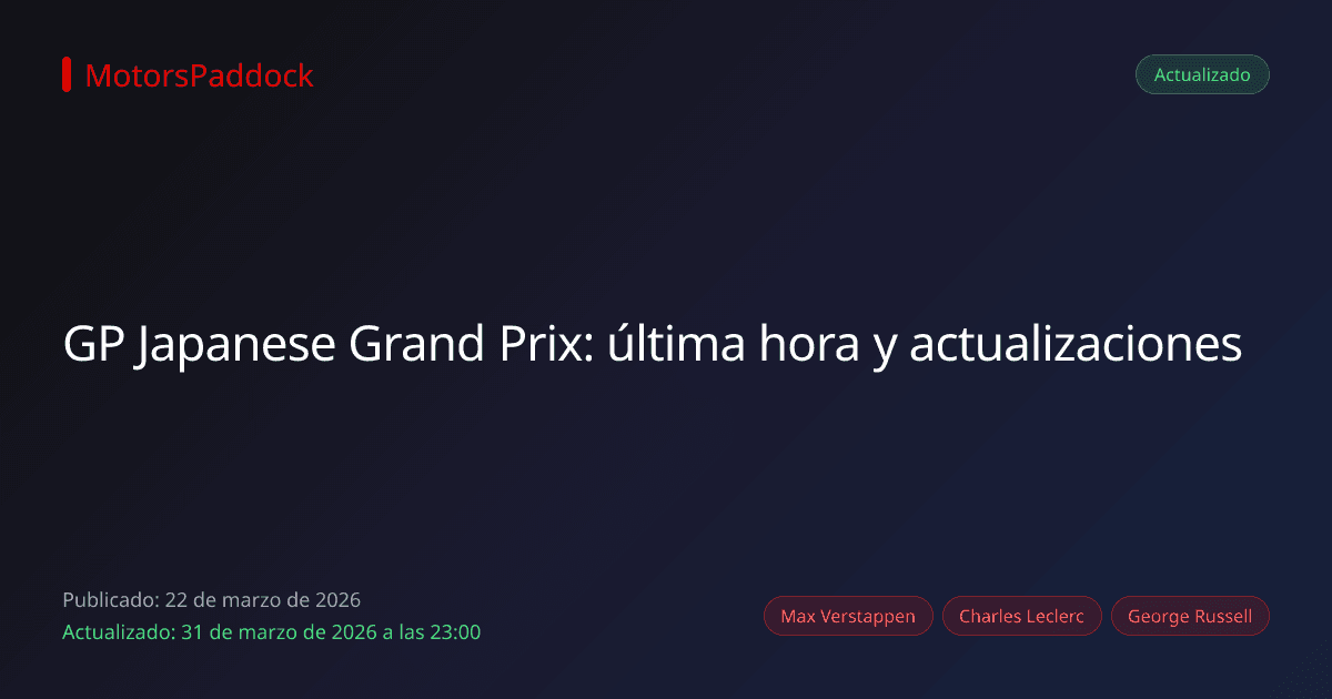 GP Japanese Grand Prix: última hora y actualizaciones