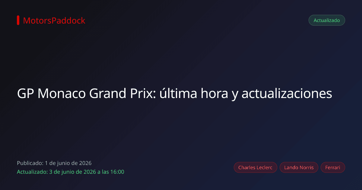 GP Monaco Grand Prix: última hora y actualizaciones