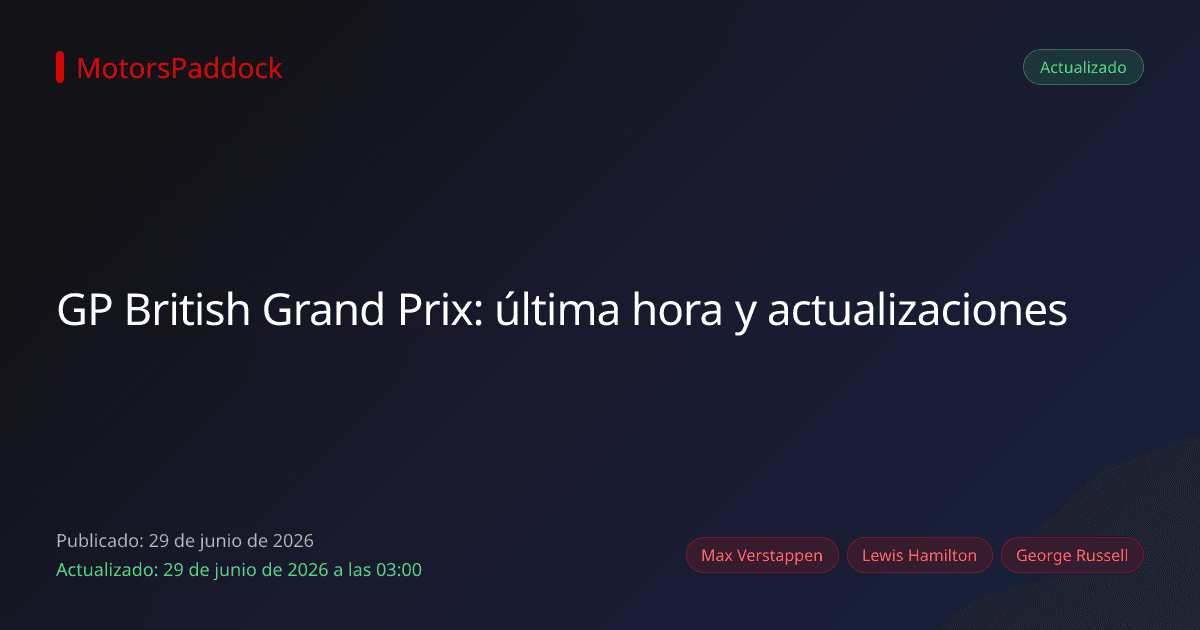 GP British Grand Prix: última hora y actualizaciones