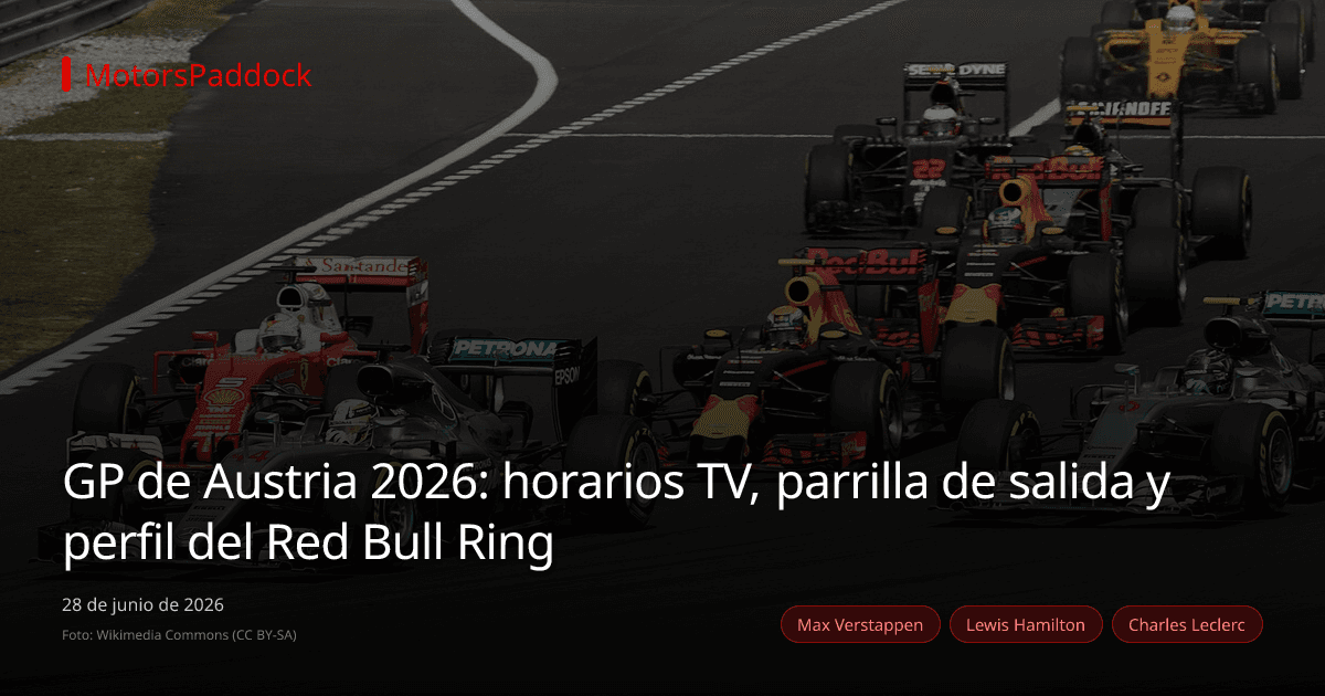 GP de Austria 2026: horarios TV, parrilla de salida y perfil del Red Bull Ring