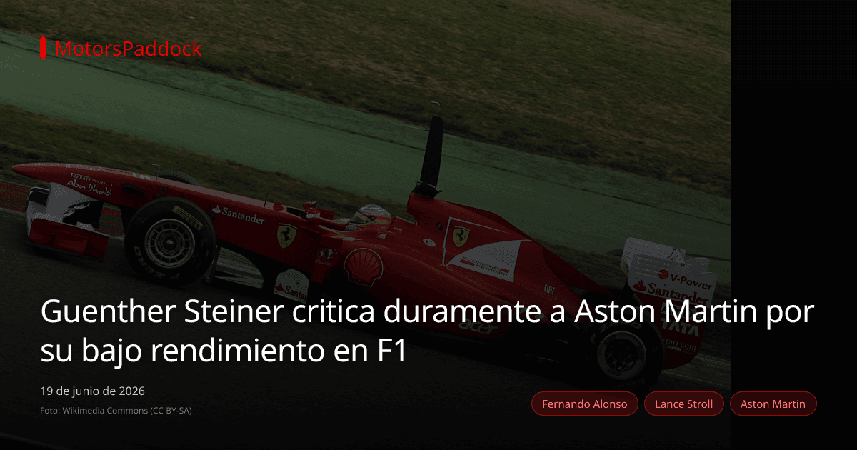 Guenther Steiner critica duramente a Aston Martin por su bajo rendimiento en F1