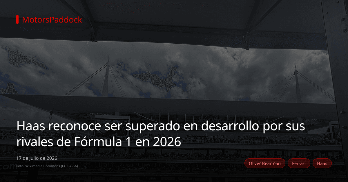 Haas reconoce ser superado en desarrollo por sus rivales de Fórmula 1 en 2026