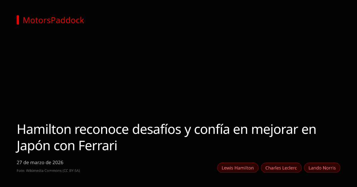 Hamilton reconoce desafíos y confía en mejorar en Japón con Ferrari