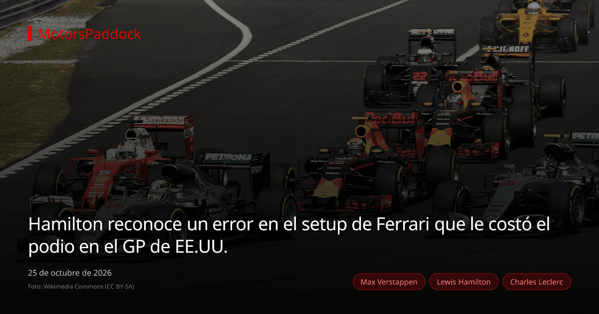 Hamilton reconoce un error en el setup de Ferrari que le costó el podio en el GP de EE.UU.