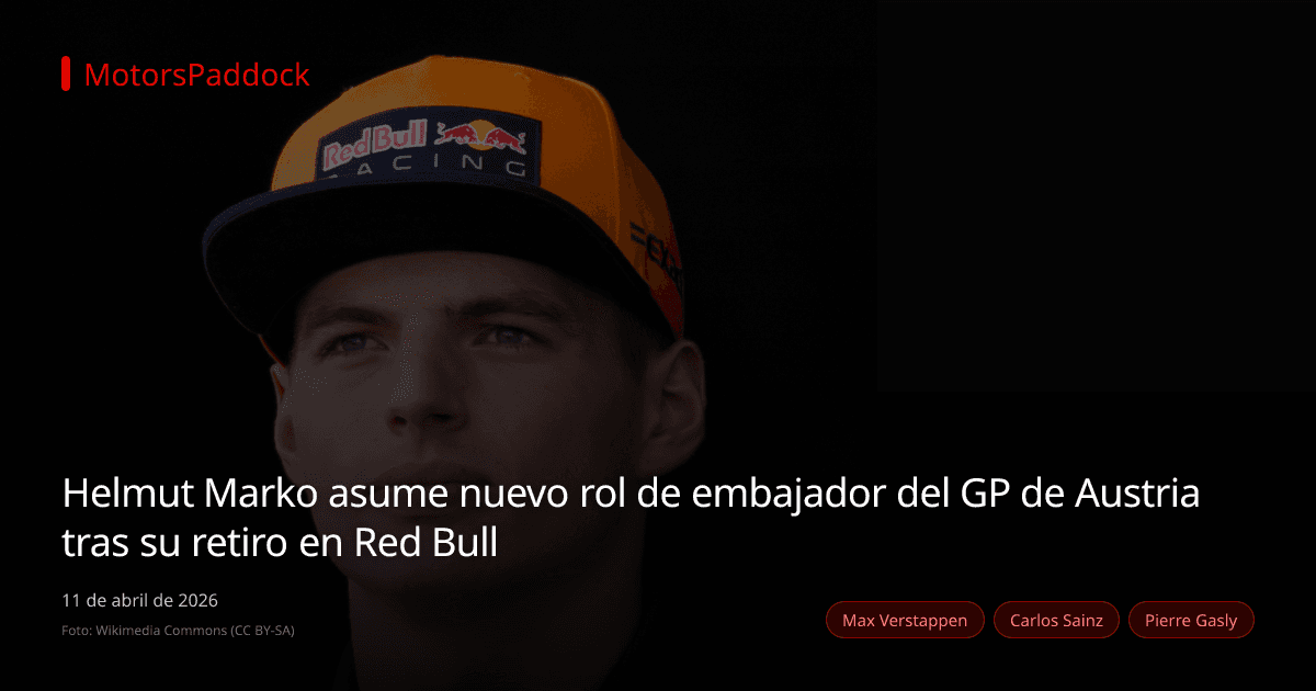 Helmut Marko asume nuevo rol de embajador del GP de Austria tras su retiro en Red Bull