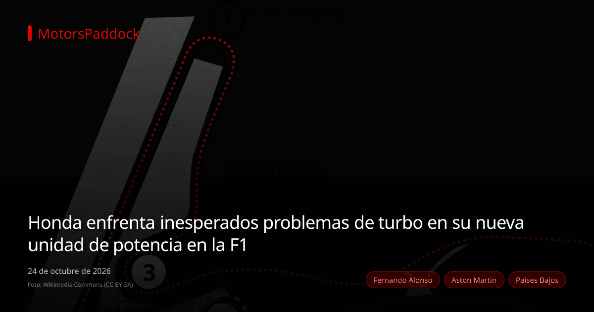 Honda enfrenta inesperados problemas de turbo en su nueva unidad de potencia en la F1